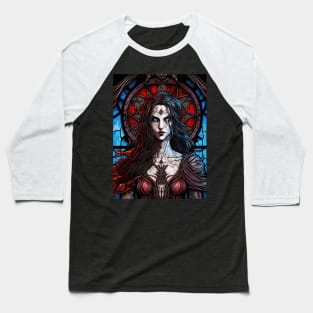 Stained Glass Queen Baseball T-Shirt
